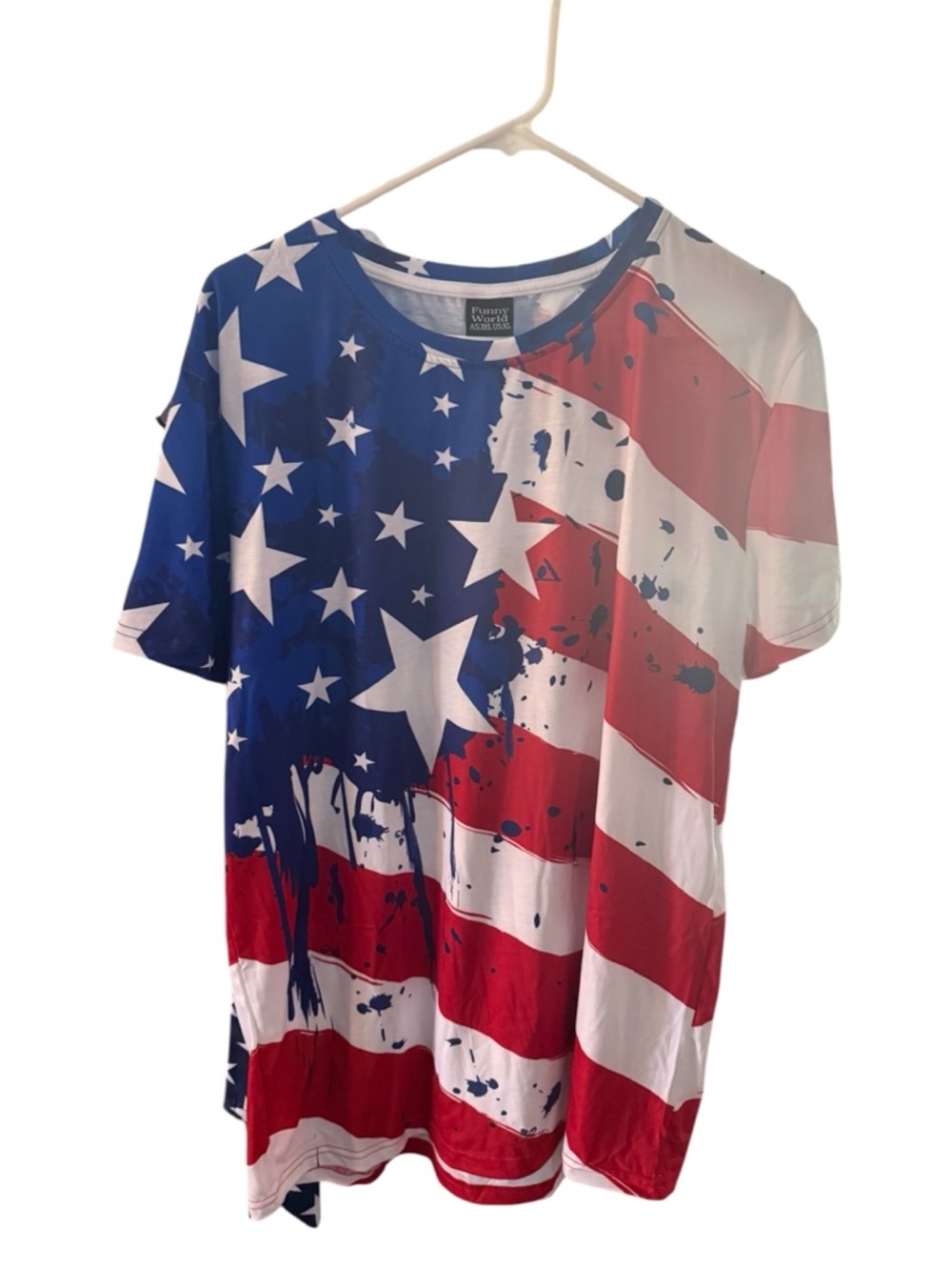 Patriotic Stars & Stripes Short Sleeve Tee - American Flag Print